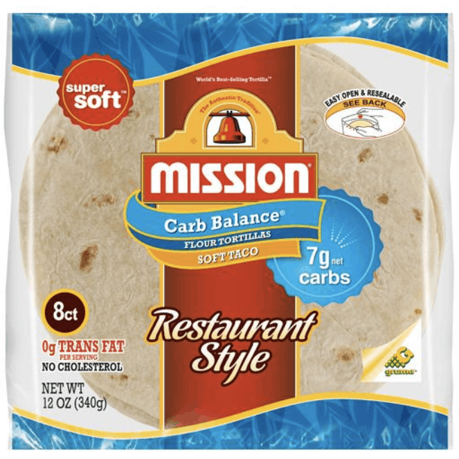 Mission Low Carb Whole Wheat Tortillas, Burrito Size, 8 ct.