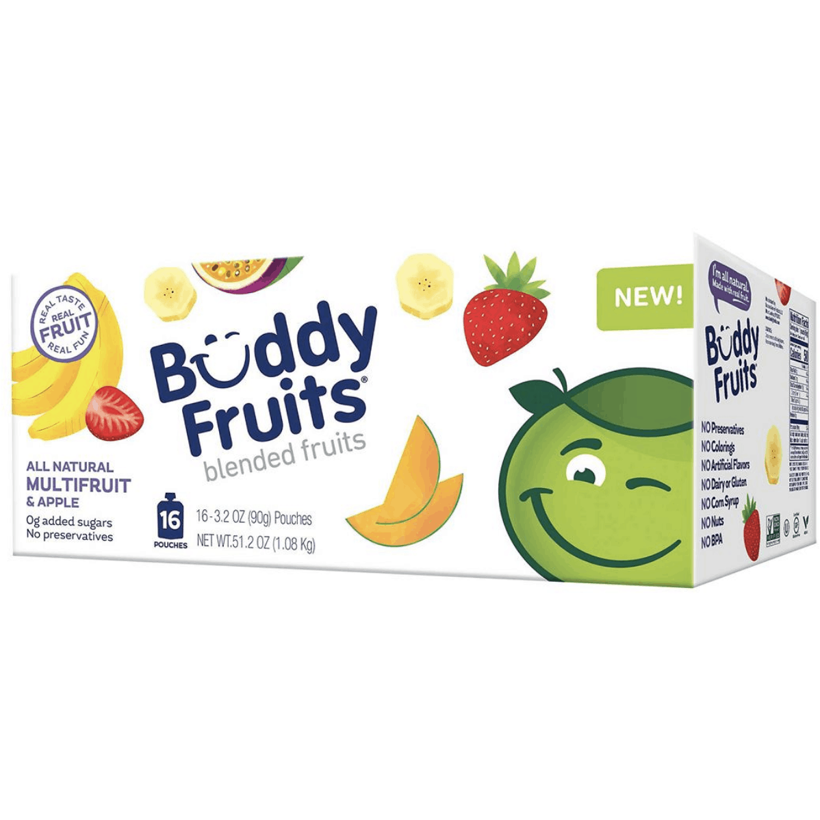 Buddy Fruits Pure Blended Fruit To Go Apple, Mango, Banana and