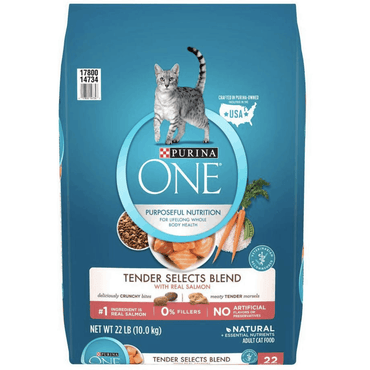 Purina ONE Tender Selects Blend With Real Salmon Natural Dry Cat Food, 22 lb.