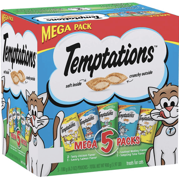 Whiskas Temptations Cat Treats Mega Pack, 5 ct./6.3 oz.