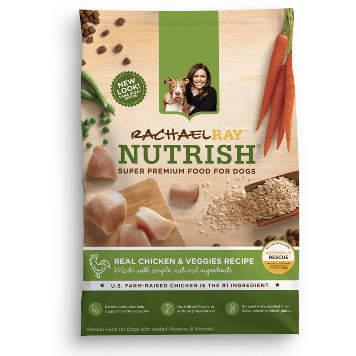 Rachael Ray Nutrish Real Chicken & Veggies Recipe Dry Dog Food, 14 lbs.