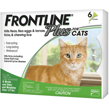 Frontline Plus Flea & Tick Cat and Kitten Treatment, 6 doses