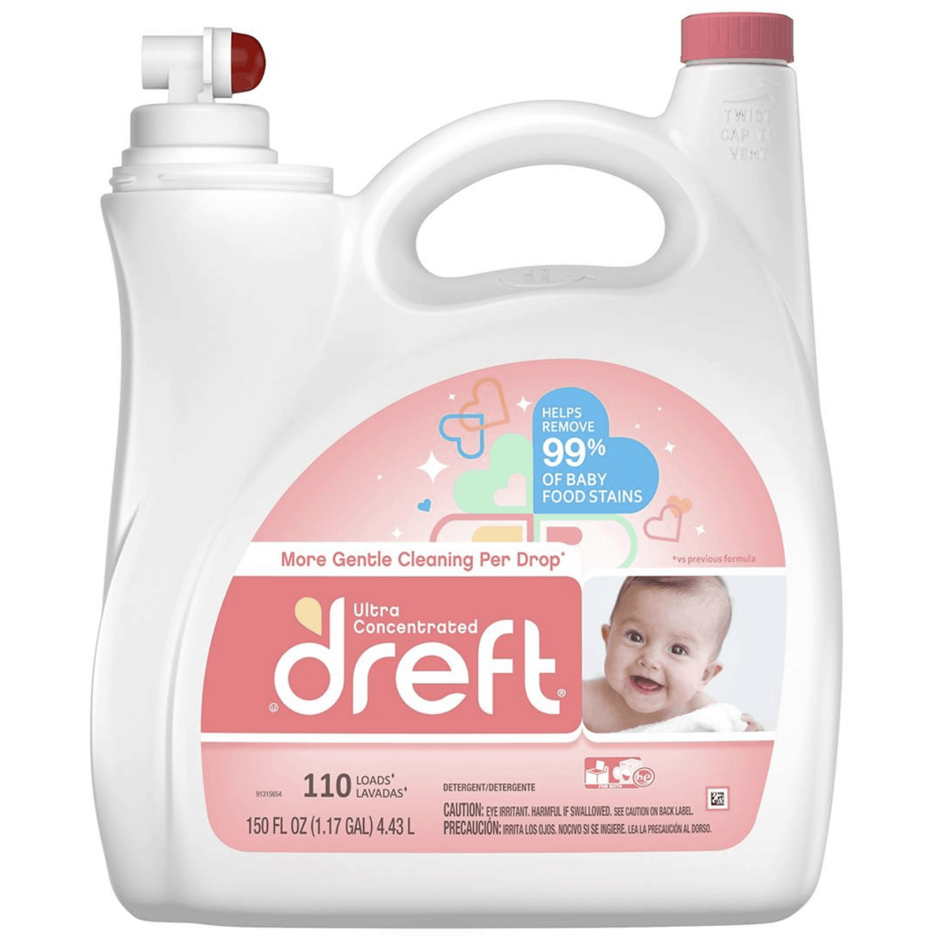 Dreft Ultra Concentrated Liquid Laundry Detergent, 150 fl. oz.