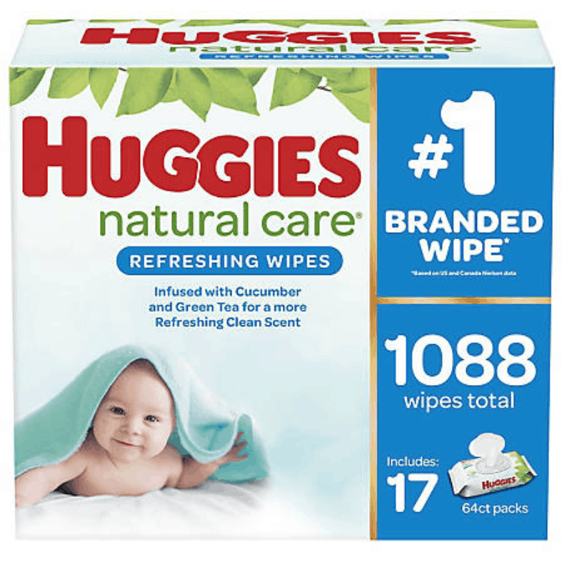 Huggies Cucumber and Green Tea Natural Baby Wipes,1088 ct.