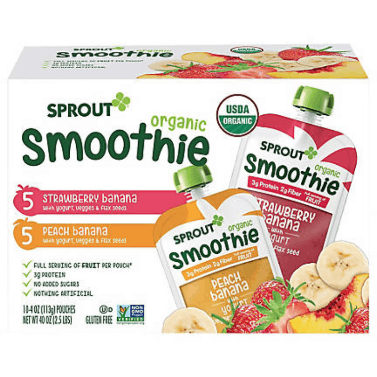 Sprout Organic Toddler Smoothies Variety Pack, 10 ct.