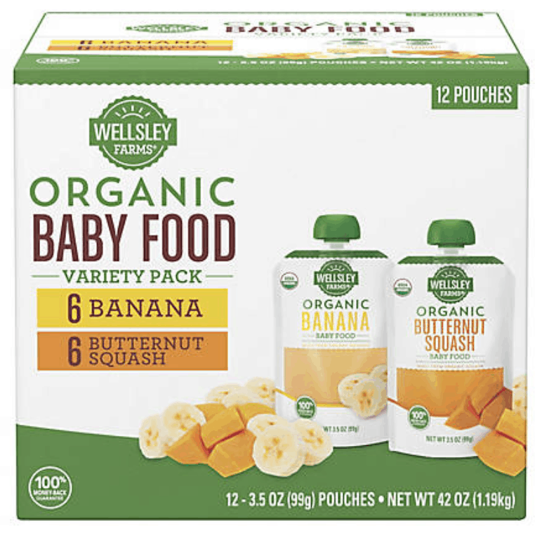 Wellsley Farms Organic Baby Food Variety Pack, 12 ct./3.5 oz.