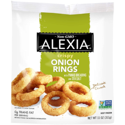 Alexia Crispy Onion Rings with Panko Breading and Sea Salt, Non-GMO Ingredients, 11 oz (Frozen)
