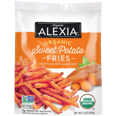 Alexia Organic Sweet Potato Fries Sweet & Savory with Sea Salt, Non-GMO Ingredients, 15 oz (Frozen)