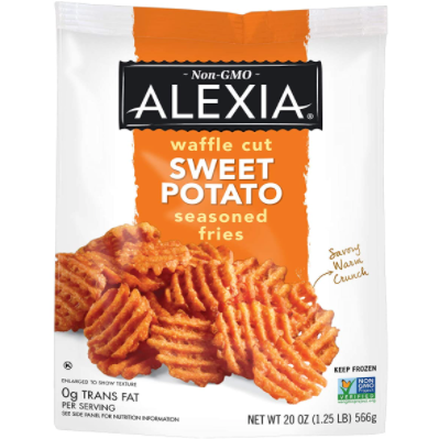 Alexia Waffle Cut Sweet Potato Seasoned Fries, Non-GMO Ingredients, 20 oz (Frozen)
