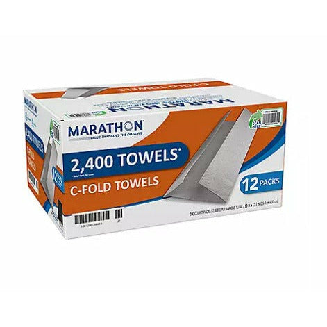 Marathon C-Fold Paper Towels, 1-Ply, 10