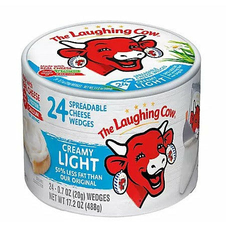The Laughing Cow Light Creamy Swiss Spreadable Cheese Wedges, 24 ct.