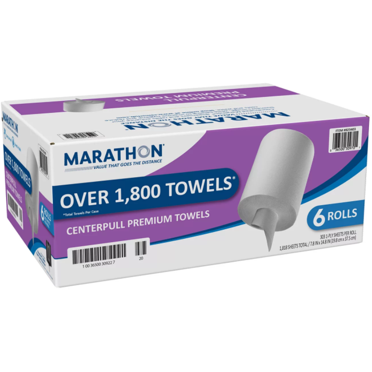 Marathon Premium Centerpull Paper Towels, White (6 rolls/case)