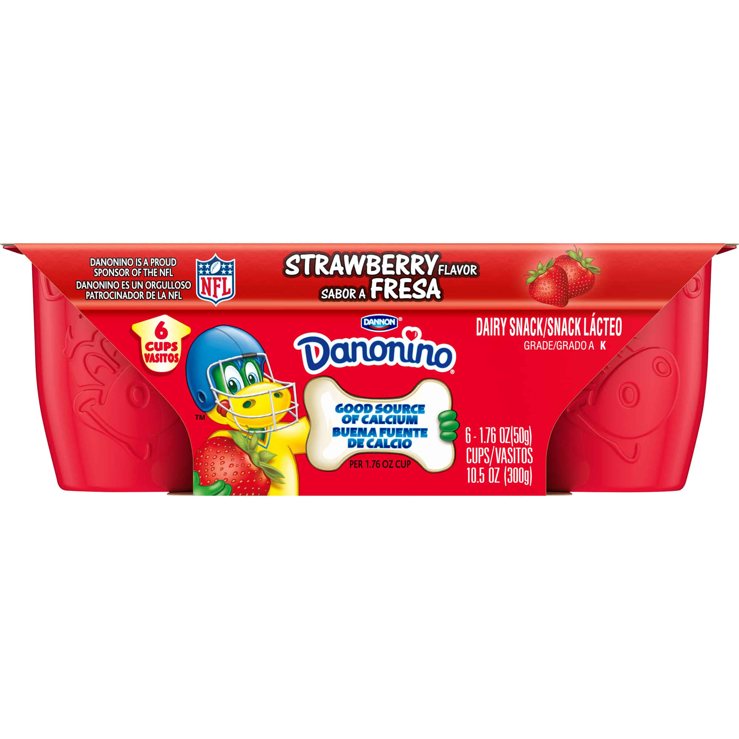 Dannon Danonino Grade A Strawberry Dairy Snacks, 1.76 Oz., 6 Cups