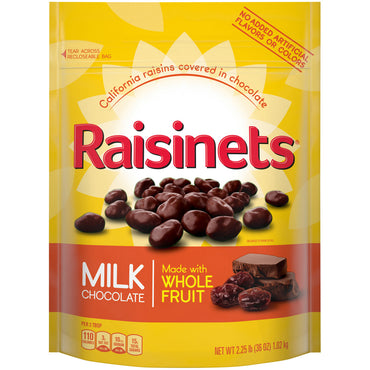 Raisinets Milk Chocolate Covered Raisins, Large Reclosable Ferrero Candy Bag, 36 Ounce