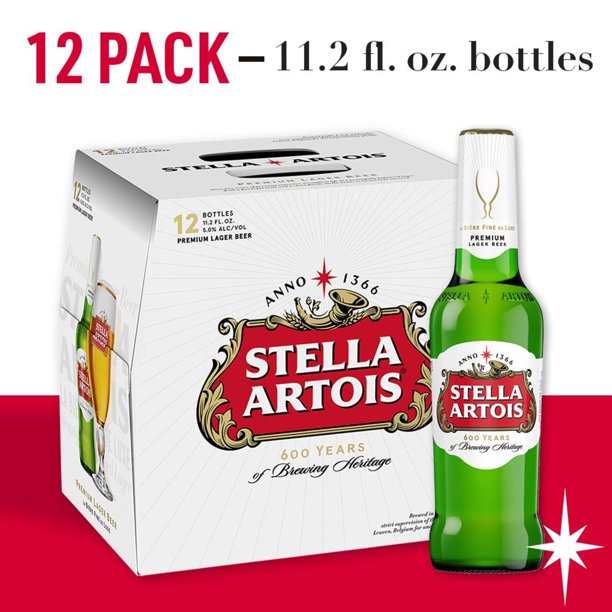 Stella Artois Lager, 12 Pack Beer, 11.2 FL OZ Bottles