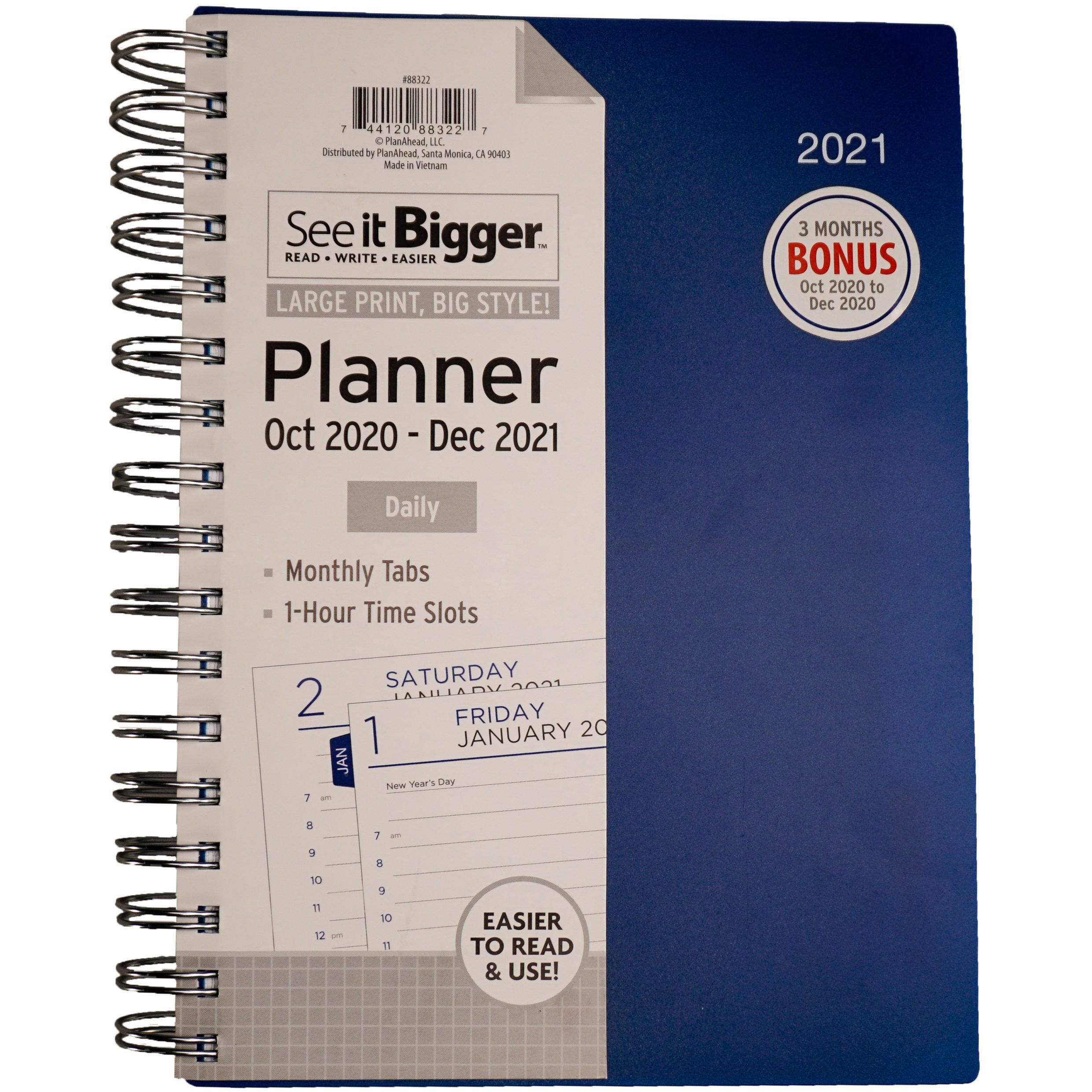 See It Bigger, Planner, Oct 2020-Dec 2021, Daily, 6.75"x8.75"