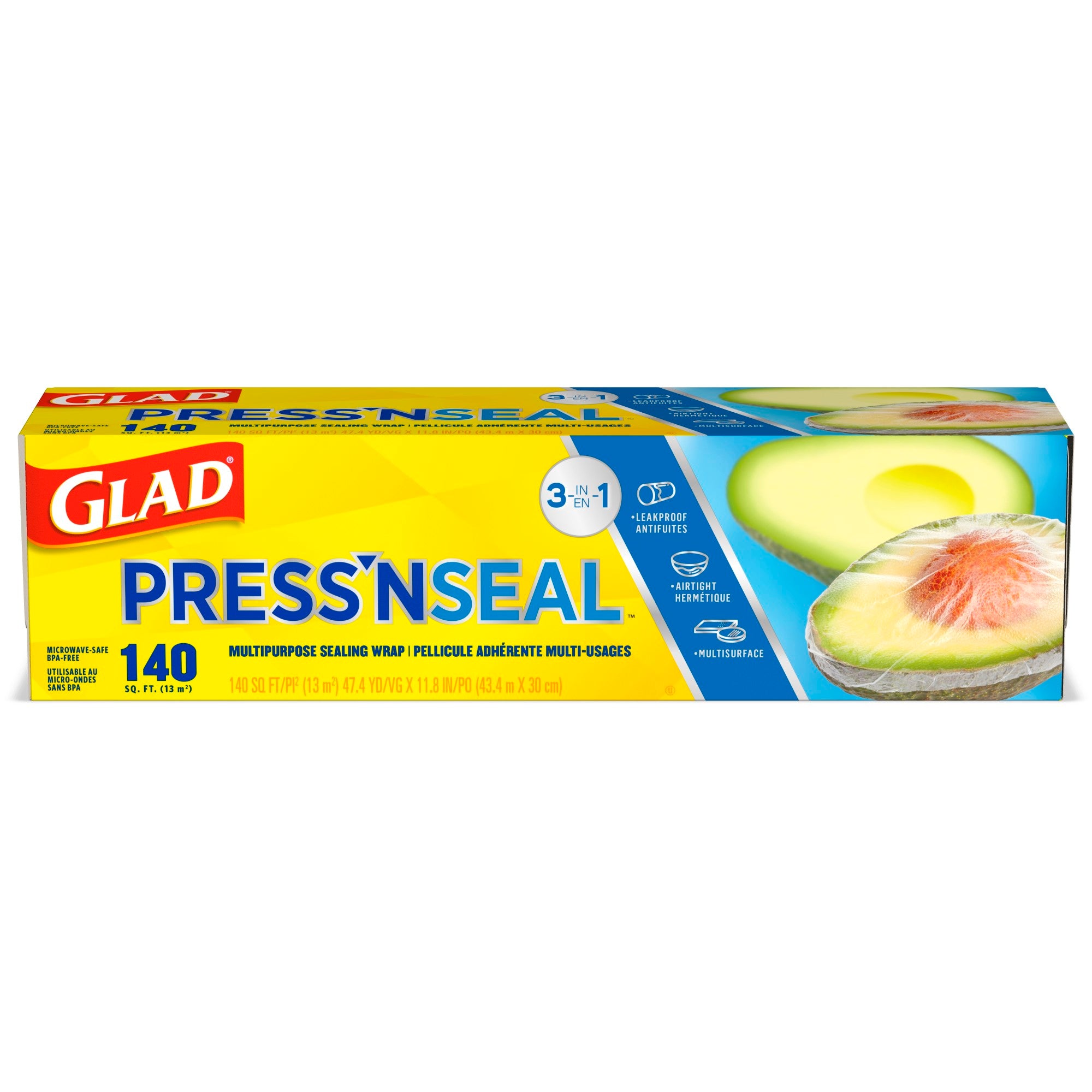 Glad Press'n Seal Plastic Food Wrap, 140 Square Feet