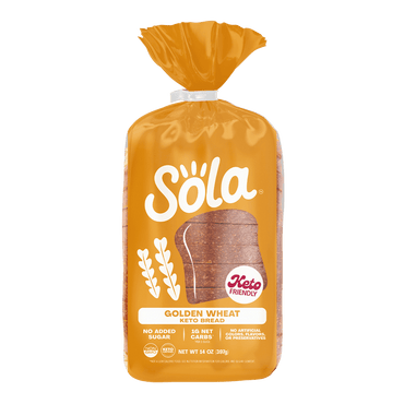 Sola Low Carb & Keto Friendly Bread, Golden Wheat, 5g Protein, 4g Fiber, 14 Oz Loaf