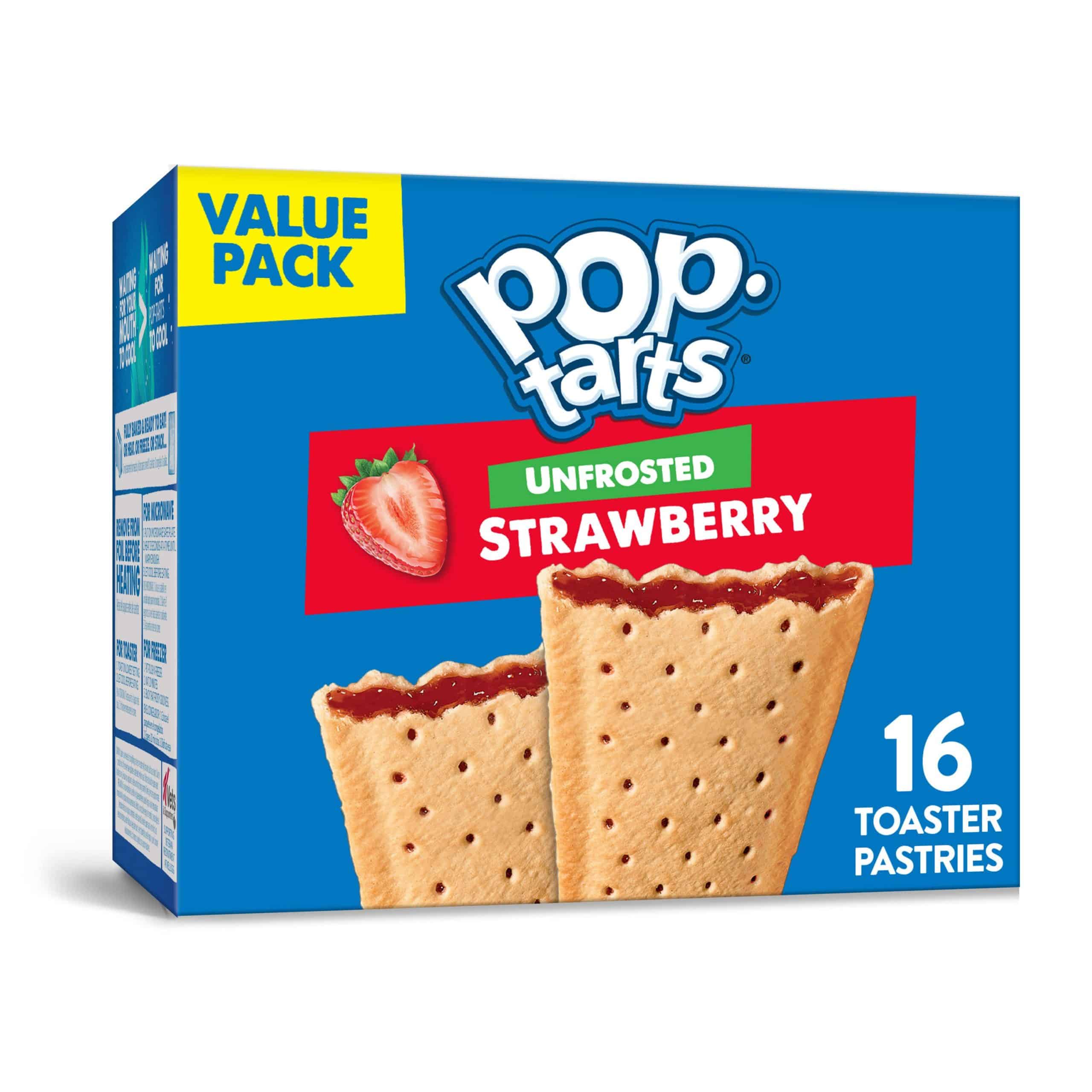 Pop-Tarts, Unfrosted Strawberry, Value Pack, 16 Ct, 27 Oz