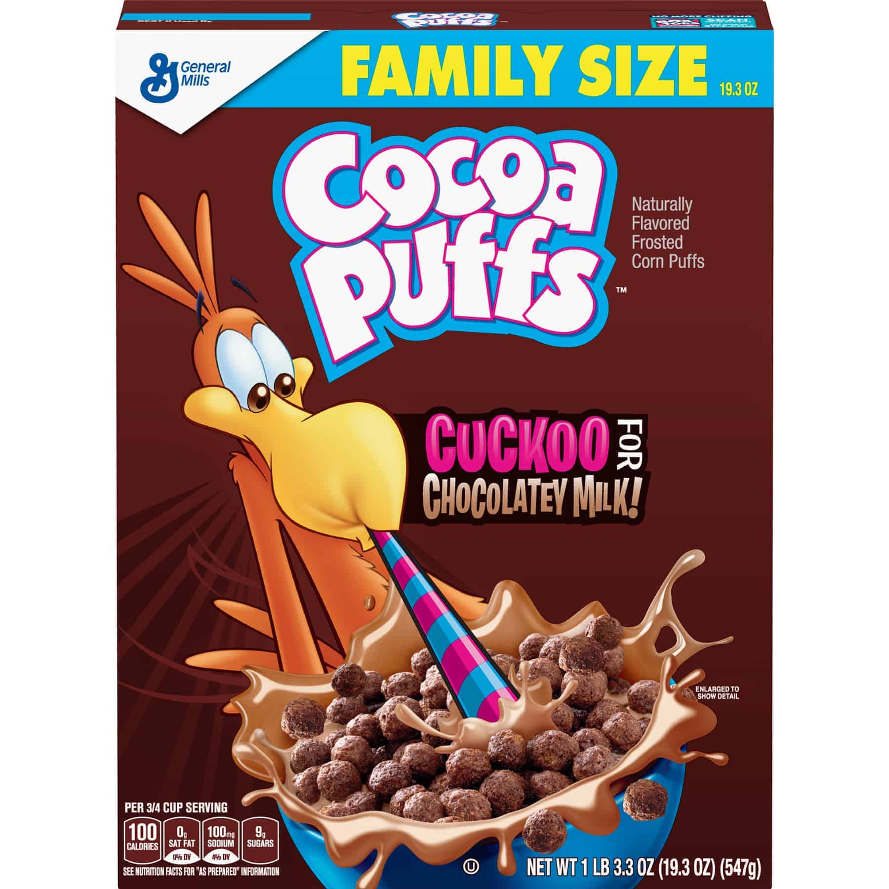 General Mills, Cocoa Puffs, Chocolate, Family Size, 19.3 oz