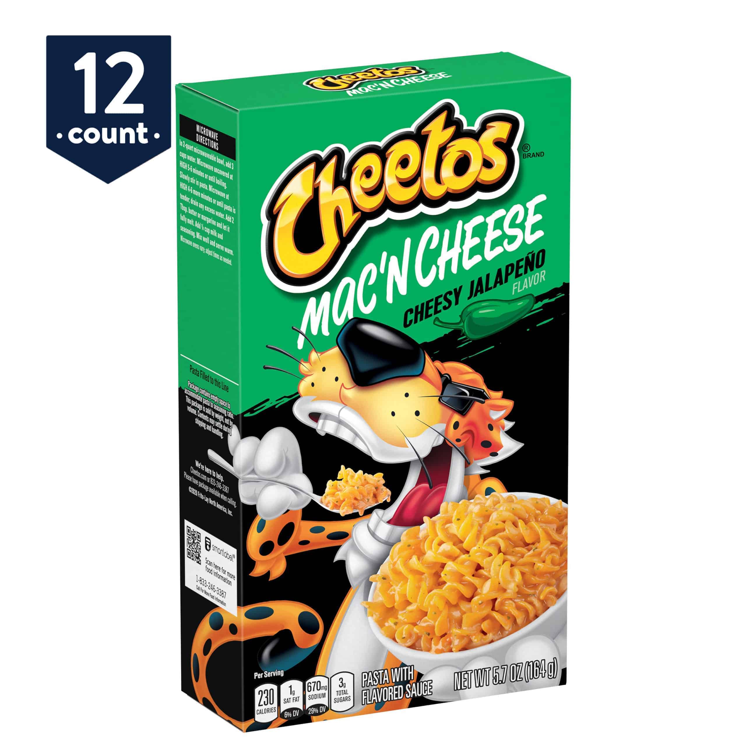 Cheetos Mac 'N Cheese, Cheesy Jalapeno Flavor, 5.7oz Boxes, 12 Ct