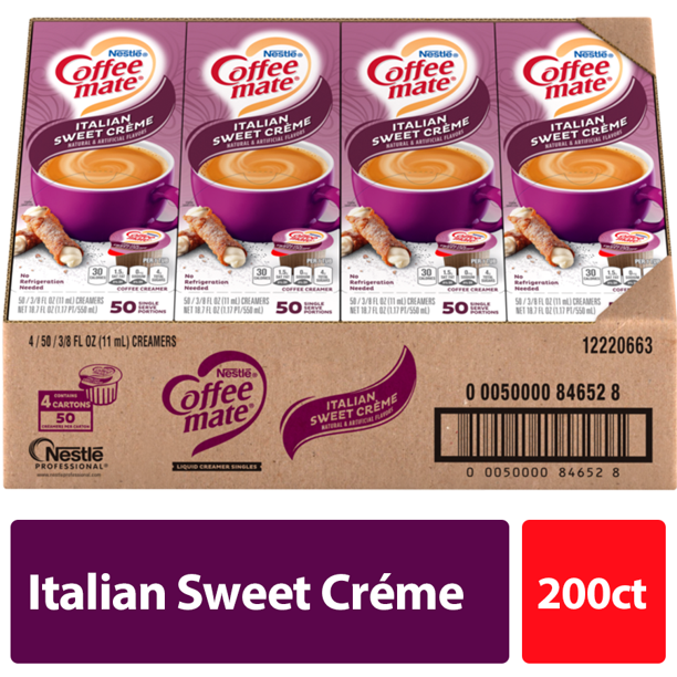 Coffee Mate Italian Sweet Creme Liquid Coffee Creamer, 200 Ct
