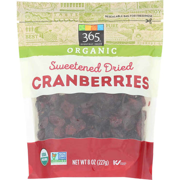Organic Cranberries, Sweetened Dried, 8 oz