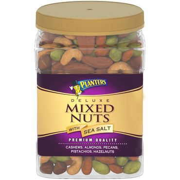 Planters Deluxe Mixed Nuts with Sea Salt, 34.0 oz Jar