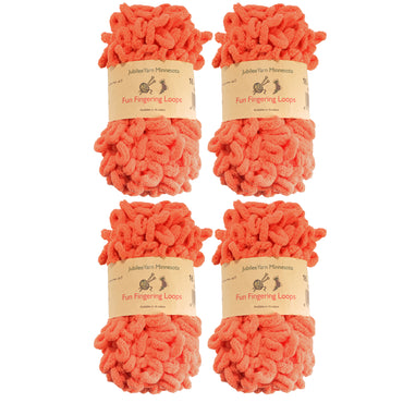 BambooMN Finger Knitting Yarn - 100% Polyester - Living Coral (4)