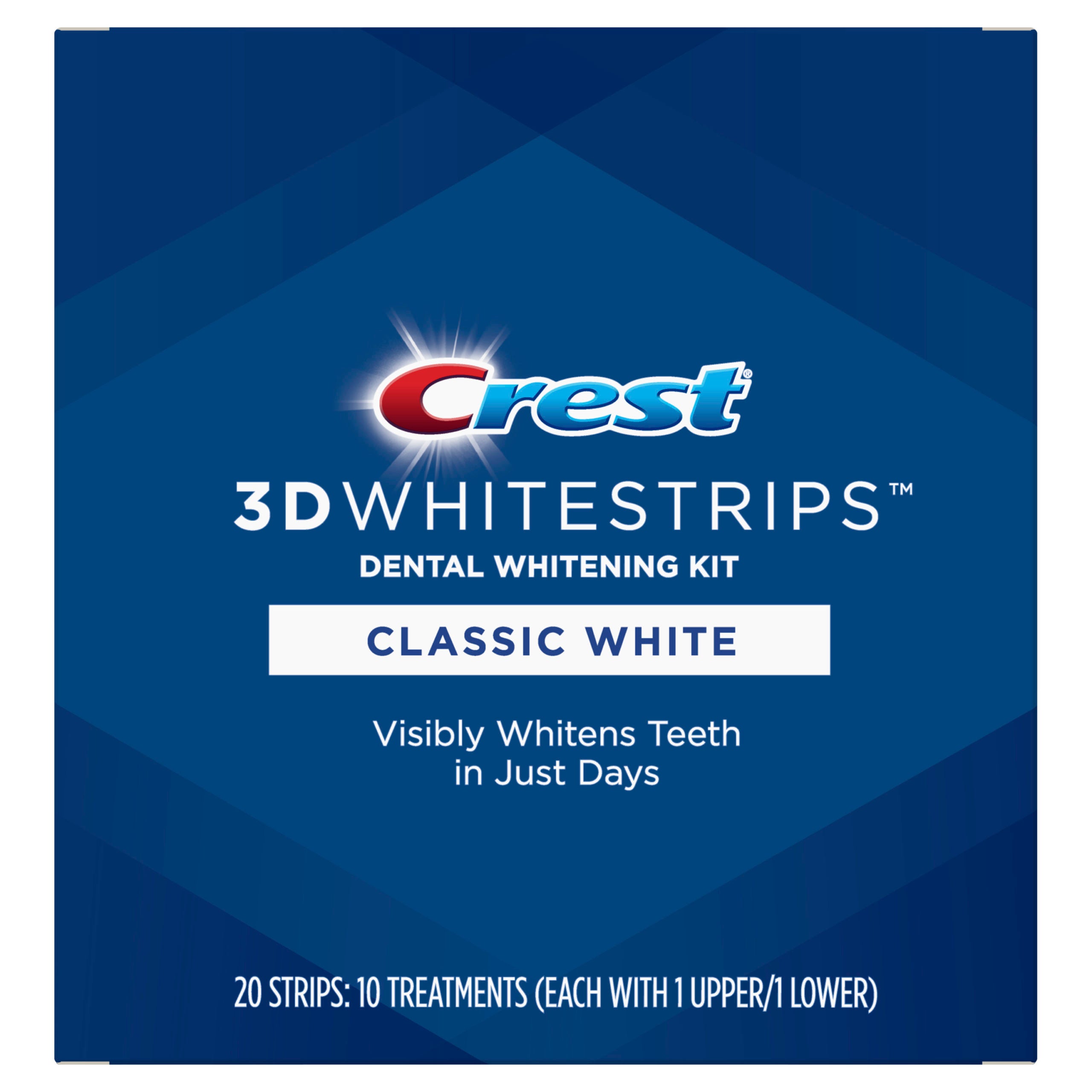 Crest 3D Whitestrips Classic White Teeth Whitening Kit, 20 Strips
