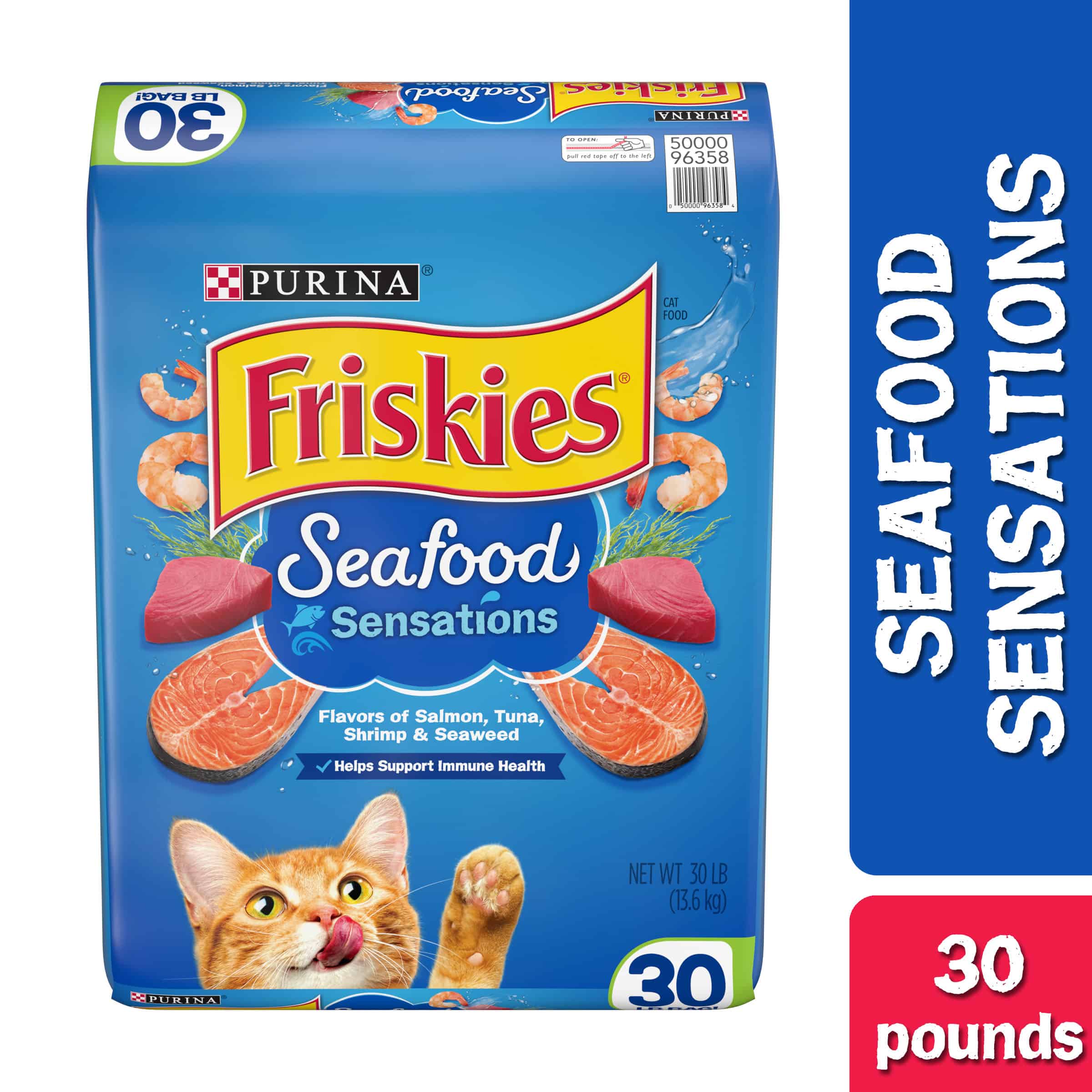 Friskies Dry Cat Food, Seafood Sensations, 30 lb. Bag