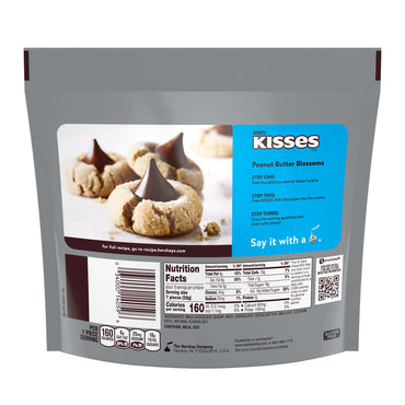 HERSHEY'S, KISSES Milk Chocolate Candy, Individually Wrapped, Gluten Free, 17.9 oz, Family Pack