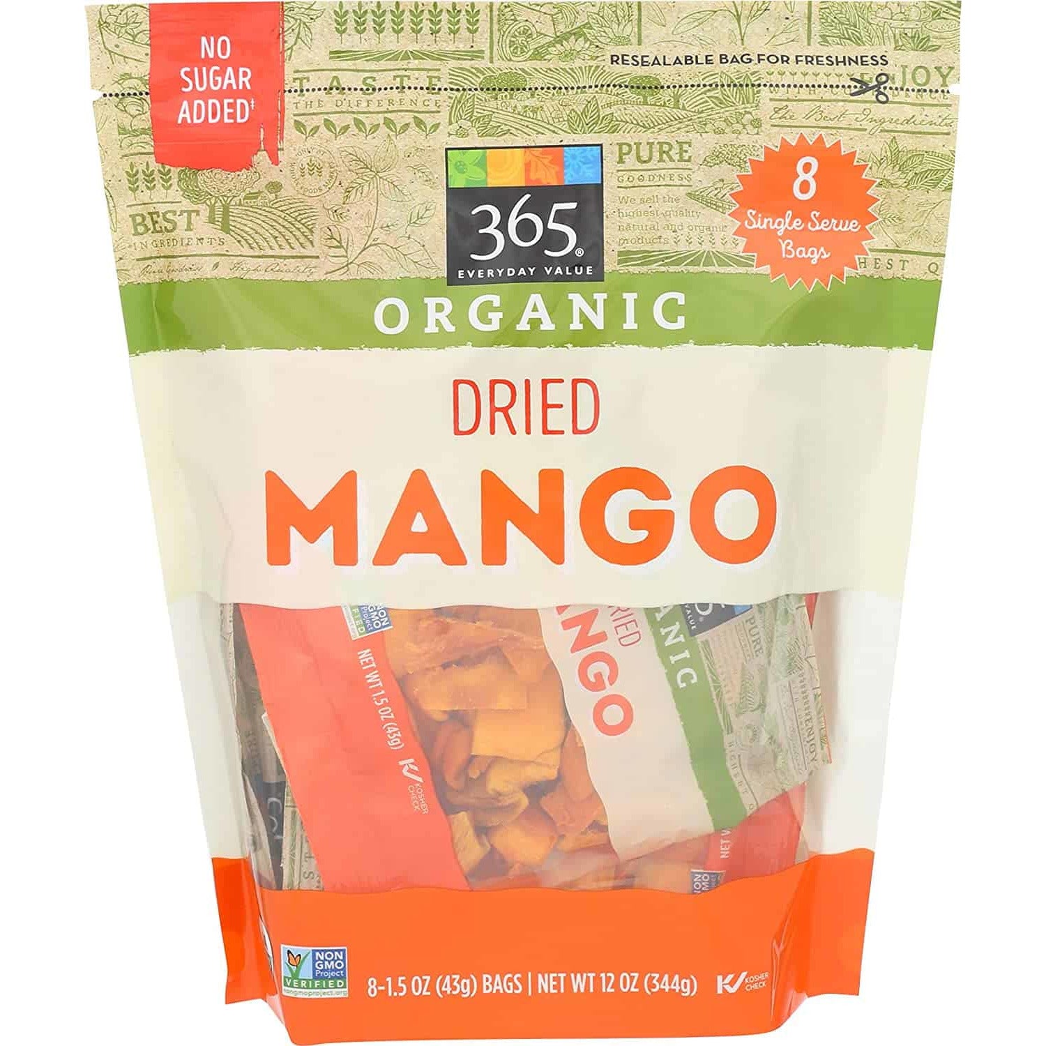 Organic Dried Mango, 1.5 oz, 8 ct