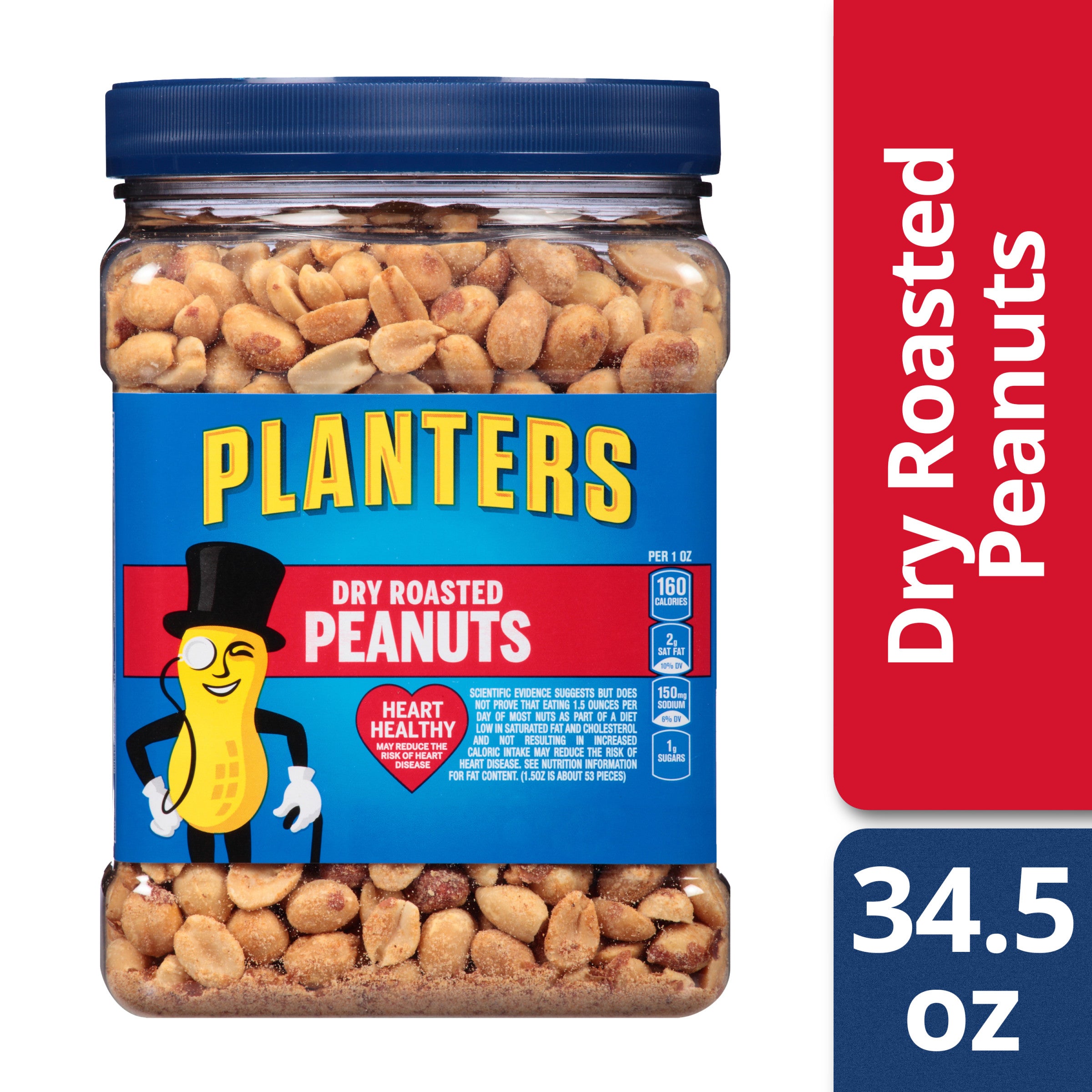 Planters Dry Roasted Peanuts, 34.5 oz Jar