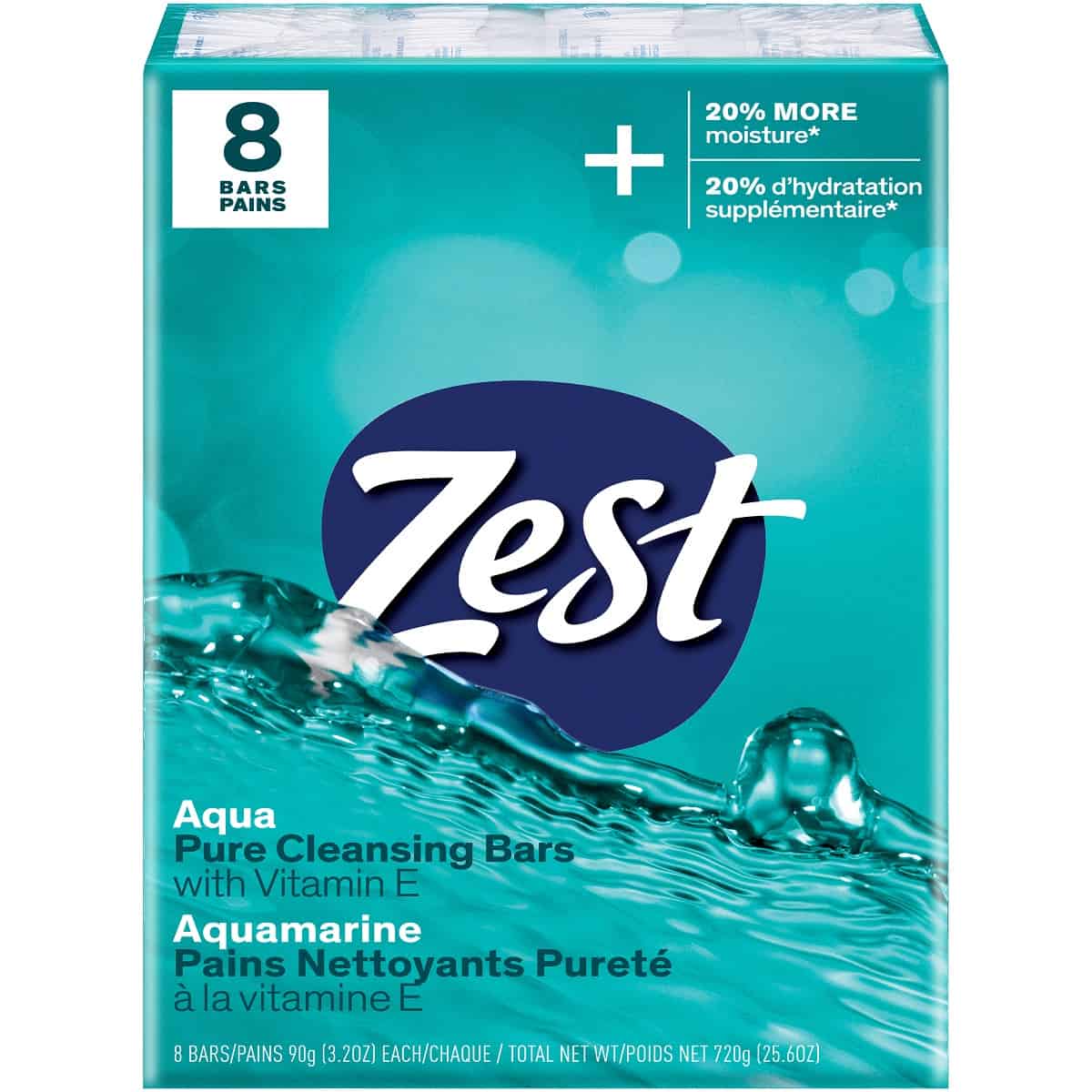 (3 pack) Zest Aqua Bar Soap, 8 count, 3.2oz