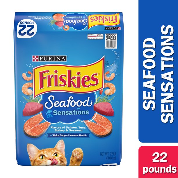 Friskies Dry Cat Food, Seafood Sensations, 22 lb. Bag