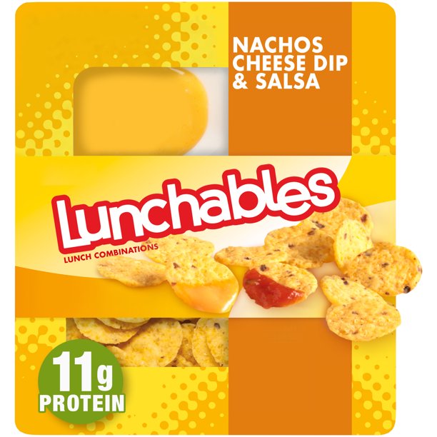 Lunchables Nachos Cheese Dip & Salsa Snack Kit, 4.4 oz Tray