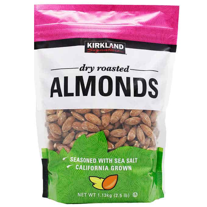 Kirkland Signature Dry Roasted Almonds, 2.5 lbs