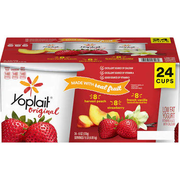 Yoplait Original Low Fat Yogurt Variety Pack, 24 ct./6 oz.