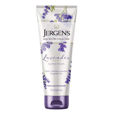 Jergens Lavender Body Butter Moisturizer, 7Oz, with Essential Oil