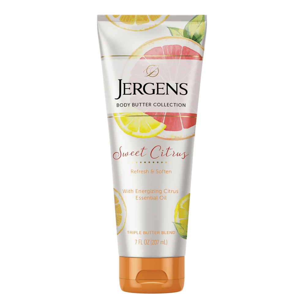 Jergens Sweet Citrus Body Butter, 7Oz Lotion, with Essential Oil