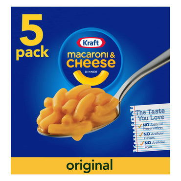 Kraft Original Flavor Mac and Cheese, 5 ct - 7.25 oz Multipack