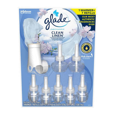 Glade Clean Linen Plug In Plus Refills, Pack of 7
