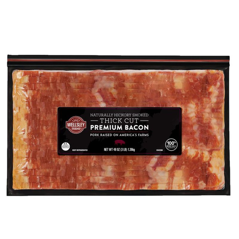 Wellsley Farms Thick-Sliced Hickory Premium Bacon, 3 lbs.