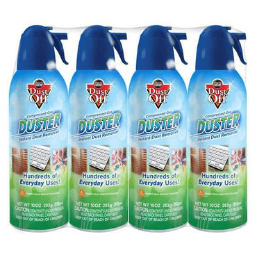Dust Off Duster Compressed Gas Instant Dust Remover, 4 Count
