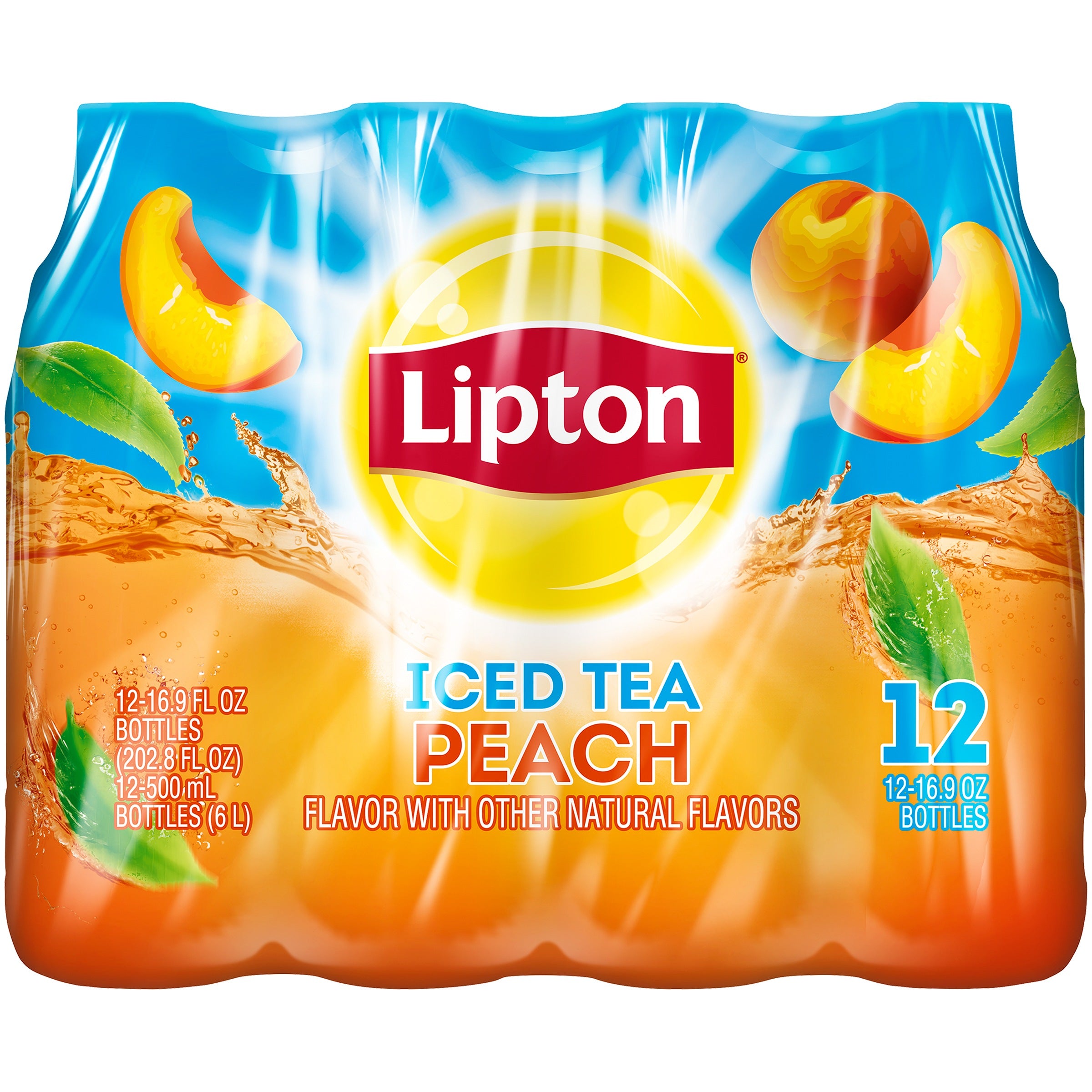 Lipton Peach Iced Tea, 16.9 Fl Oz, (12 bottles)
