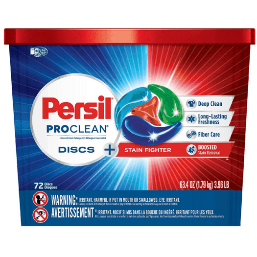 Persil ProClean Stain Fighter Laundry Detergent Discs, 72 Count