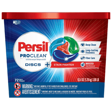 Persil ProClean Stain Fighter Laundry Detergent Discs, 72 Count