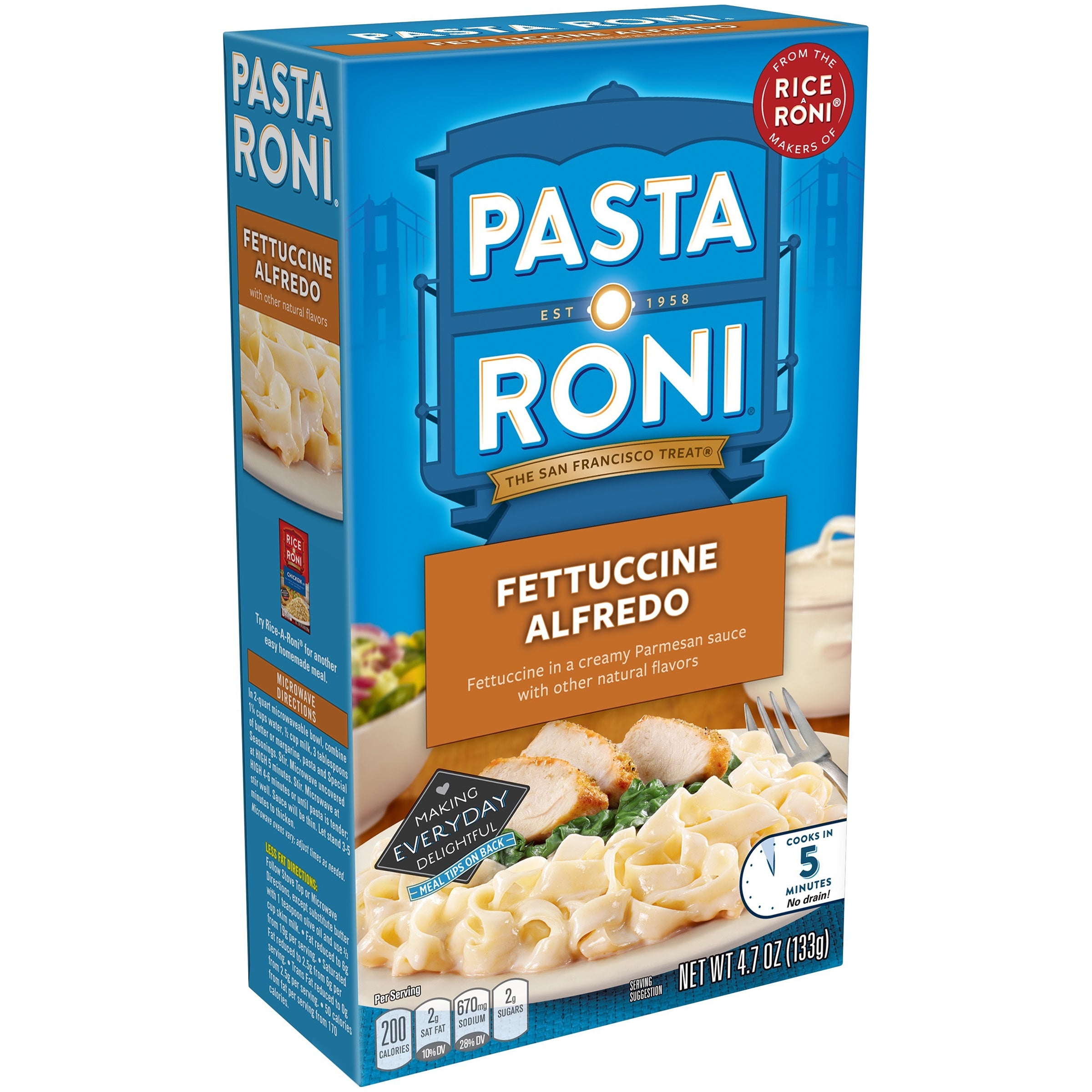 (8 Pack) Pasta Roni Fettuccine Alfredo, 4.7 oz Box