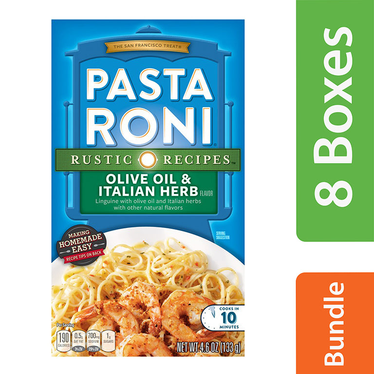 (8 Pack) Pasta Roni Rustic, Olive Oil & Italian Herb, 4.6 oz. Box